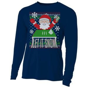 Funny X-Mas Let It Snow Santa Ugly Christmas Sweater Cooling Performance Long Sleeve Crew