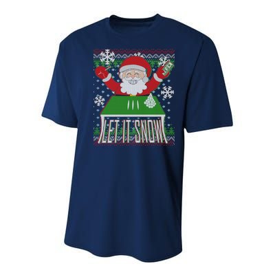 Funny X-Mas Let It Snow Santa Ugly Christmas Sweater Youth Performance Sprint T-Shirt