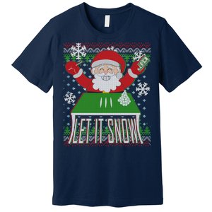 Funny X-Mas Let It Snow Santa Ugly Christmas Sweater Premium T-Shirt