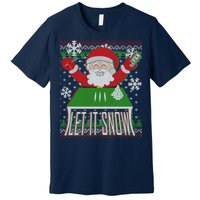 Funny X-Mas Let It Snow Santa Ugly Christmas Sweater Premium T-Shirt