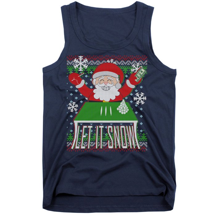 Funny X-Mas Let It Snow Santa Ugly Christmas Sweater Tank Top