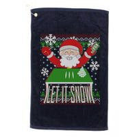 Funny X-Mas Let It Snow Santa Ugly Christmas Sweater Platinum Collection Golf Towel