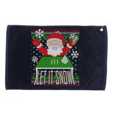 Funny X-Mas Let It Snow Santa Ugly Christmas Sweater Grommeted Golf Towel