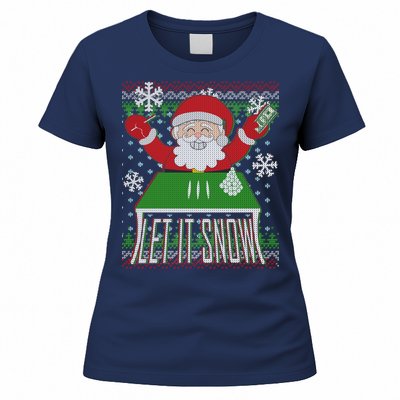 Funny X-Mas Let It Snow Santa Ugly Christmas Sweater Women's T-Shirt