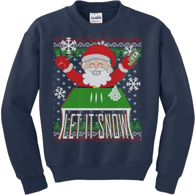 Funny X-Mas Let It Snow Santa Ugly Christmas Sweater Kids Sweatshirt