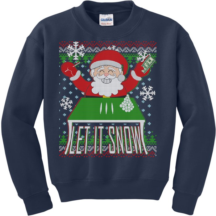 Funny X-Mas Let It Snow Santa Ugly Christmas Sweater Kids Sweatshirt