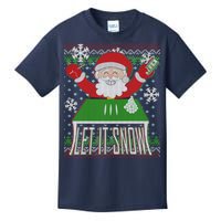 Funny X-Mas Let It Snow Santa Ugly Christmas Sweater Kids T-Shirt