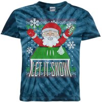 Funny X-Mas Let It Snow Santa Ugly Christmas Sweater Kids Tie-Dye T-Shirt