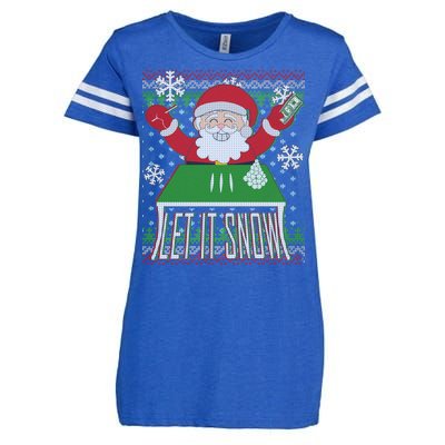 Funny X-Mas Let It Snow Santa Ugly Christmas Sweater Enza Ladies Jersey Football T-Shirt