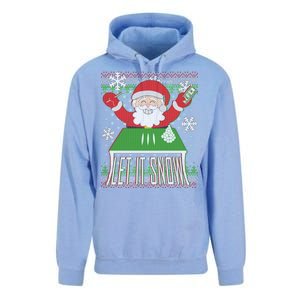 Funny X-Mas Let It Snow Santa Ugly Christmas Sweater Unisex Surf Hoodie