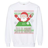 Funny X-Mas Let It Snow Santa Ugly Christmas Sweater Garment-Dyed Sweatshirt