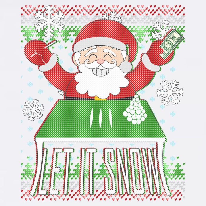 Funny X-Mas Let It Snow Santa Ugly Christmas Sweater Garment-Dyed Sweatshirt