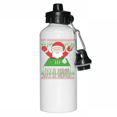 Funny X-Mas Let It Snow Santa Ugly Christmas Sweater Aluminum Water Bottle