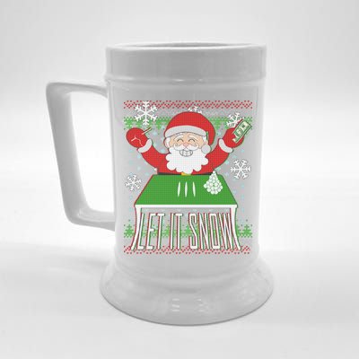 Funny X-Mas Let It Snow Santa Ugly Christmas Sweater Beer Stein