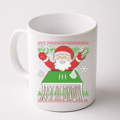 Funny X-Mas Let It Snow Santa Ugly Christmas Sweater Coffee Mug