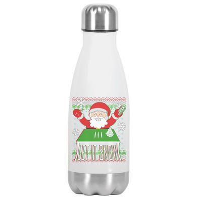 Funny X-Mas Let It Snow Santa Ugly Christmas Sweater Stainless Steel Insulated Water Bottle