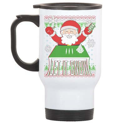 Funny X-Mas Let It Snow Santa Ugly Christmas Sweater Stainless Steel Travel Mug