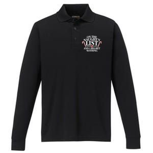 Funny X-Mas On the Naughty List I Regret Nothing Performance Long Sleeve Polo