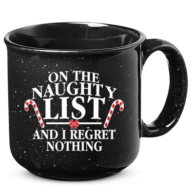 Funny X-Mas On the Naughty List I Regret Nothing 15oz Campfire Ceramic Mug