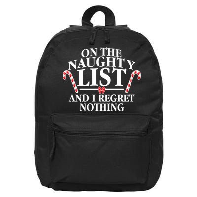 Funny X-Mas On the Naughty List I Regret Nothing 16 in Basic Backpack
