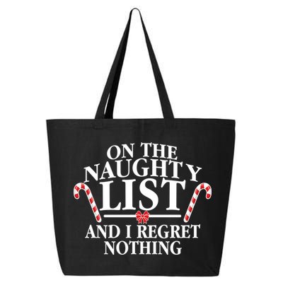 Funny X-Mas On the Naughty List I Regret Nothing 25L Jumbo Tote