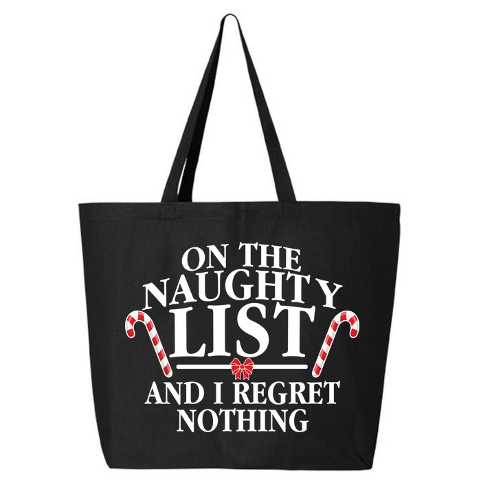 Funny X-Mas On the Naughty List I Regret Nothing 25L Jumbo Tote