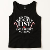 Funny X-Mas On the Naughty List I Regret Nothing Tank Top
