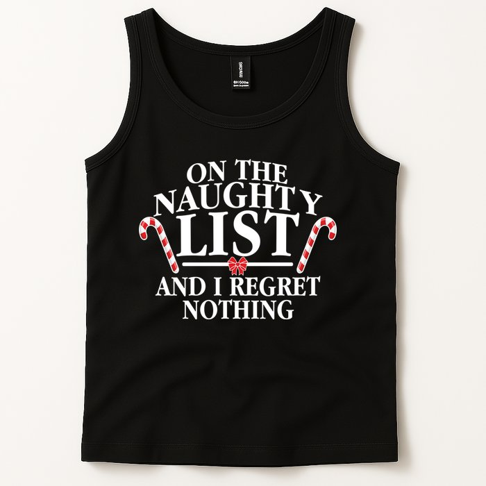 Funny X-Mas On the Naughty List I Regret Nothing Tank Top