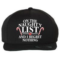 Funny X-Mas On the Naughty List I Regret Nothing Wool Snapback Cap