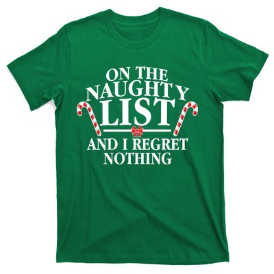 Funny X-Mas On the Naughty List I Regret Nothing T-Shirt