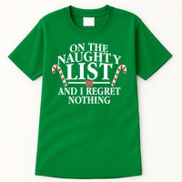 Funny X-Mas On the Naughty List I Regret Nothing Tall T-Shirt