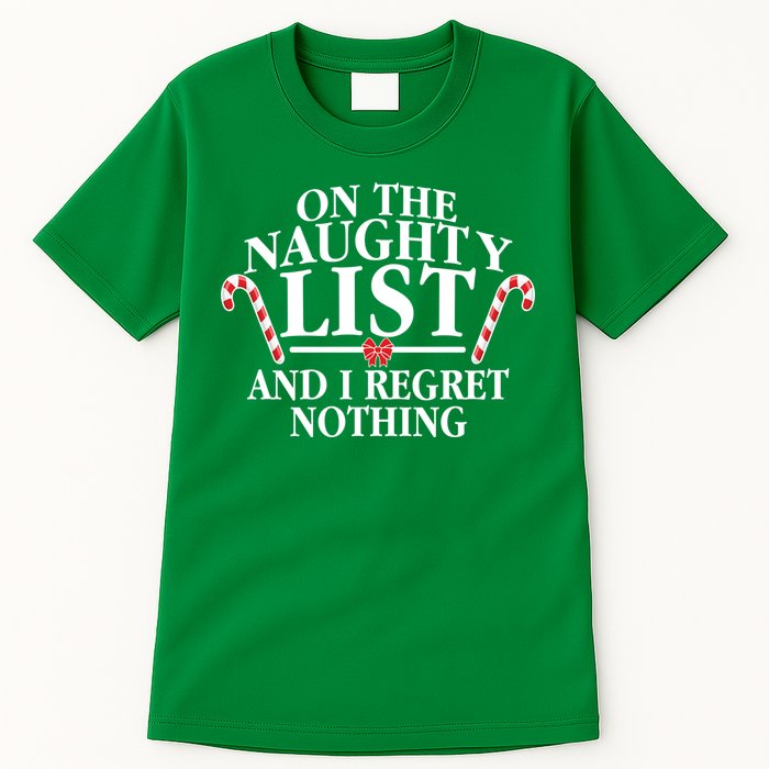 Funny X-Mas On the Naughty List I Regret Nothing Tall T-Shirt