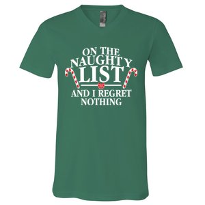 Funny X-Mas On the Naughty List I Regret Nothing V-Neck T-Shirt