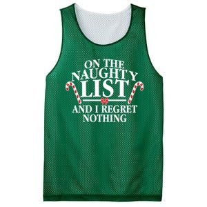 Funny X-Mas On the Naughty List I Regret Nothing Mesh Reversible Basketball Jersey Tank