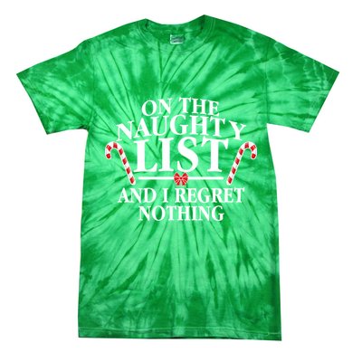Funny X-Mas On the Naughty List I Regret Nothing Tie-Dye T-Shirt