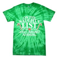 Funny X-Mas On the Naughty List I Regret Nothing Tie-Dye T-Shirt