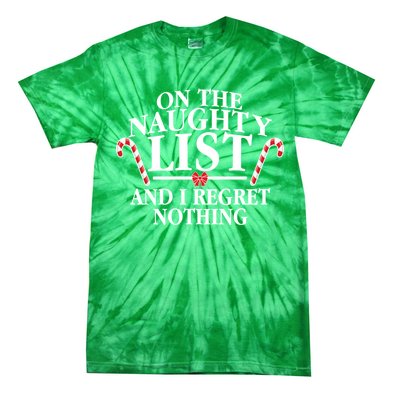 Funny X-Mas On the Naughty List I Regret Nothing Tie-Dye T-Shirt