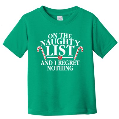 Funny X-Mas On the Naughty List I Regret Nothing Toddler T-Shirt