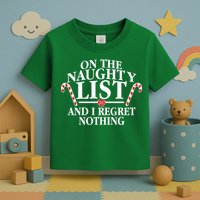 Funny X-Mas On the Naughty List I Regret Nothing Toddler T-Shirt