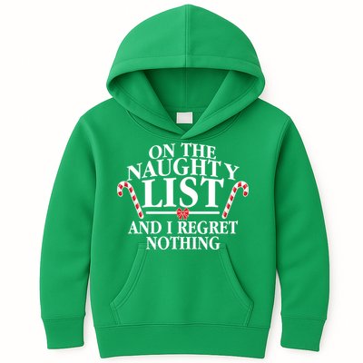 Funny X-Mas On the Naughty List I Regret Nothing Kids Hoodie