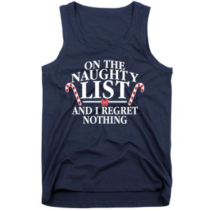 Funny X-Mas On the Naughty List I Regret Nothing Tank Top