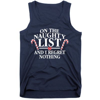 Funny X-Mas On the Naughty List I Regret Nothing Tank Top