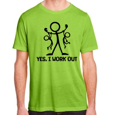 Funny Yes I Work Out Parents and Kids Adult ChromaSoft Performance T-Shirt