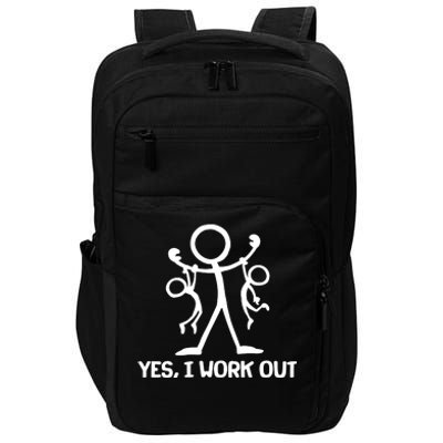 Funny Yes I Work Out Parents and Kids Impact Tech Backpack