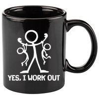 Funny Yes I Work Out Parents and Kids 11oz C Handle Ceramic Mug