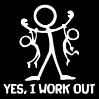 Funny Yes I Work Out Parents and Kids Flatbill Hat