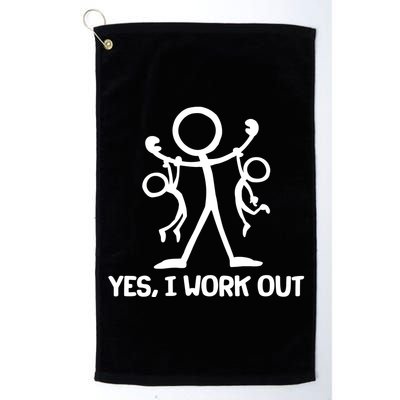 Funny Yes I Work Out Parents and Kids Golf Towel