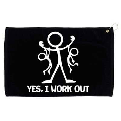 Funny Yes I Work Out Parents and Kids Grommeted Golf Towel