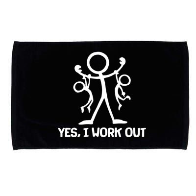 Funny Yes I Work Out Parents and Kids Microfiber Hand Towel