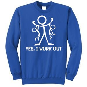 Funny Yes I Work Out Parents and Kids Sweatshirt